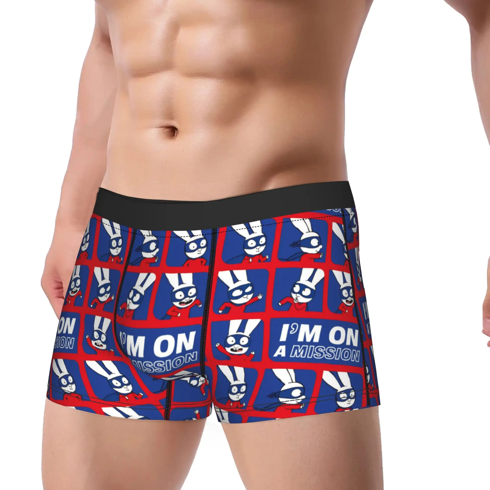 Men Simons Rabbit Boxer Briefs Shorts Panties Breathable Underwear French Cartoon Male Funny Plus Size Underpants