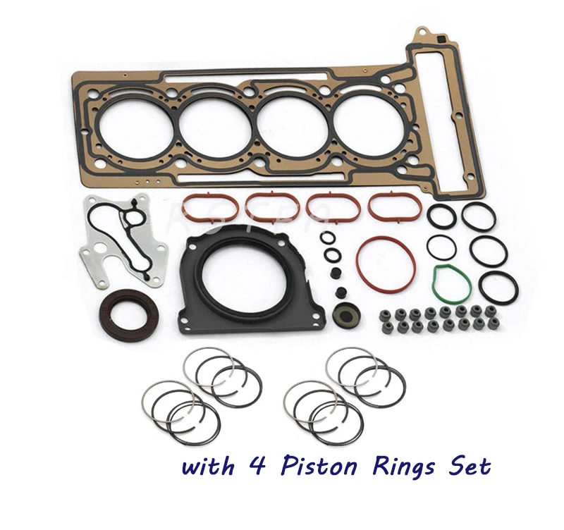 Engine Cylinder Head and Low Crankcase Gasket with 4 Piston Rings Set for A180 CLA200 W176 M270 1.6 2740160020