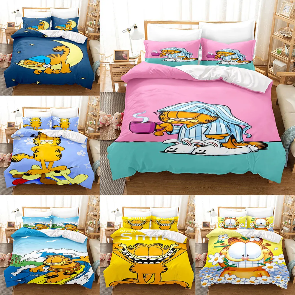 

The Garfield Bedding Sets Breathable Bed Cover Comforter Cover Duvet Cover Pillow Case 2-3 Pieces Sets Bedroom Decoration