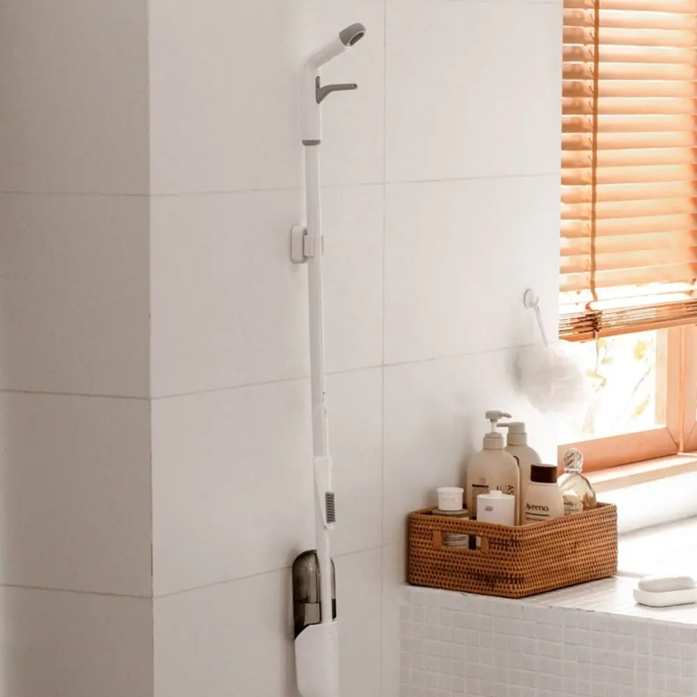 Plastic Mop Broom Holder Self Adhesive Wall Mounted Electric Toothbrush Holder Waterproof White Mop Clip for Kitchen
