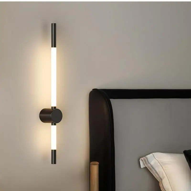 

Скандинавский минималистичный светодиодный светильник, длинный прикроватный настенный светильник, внутренняя лестница, фон для гостиной, промышленный вертикальный настенный светильник