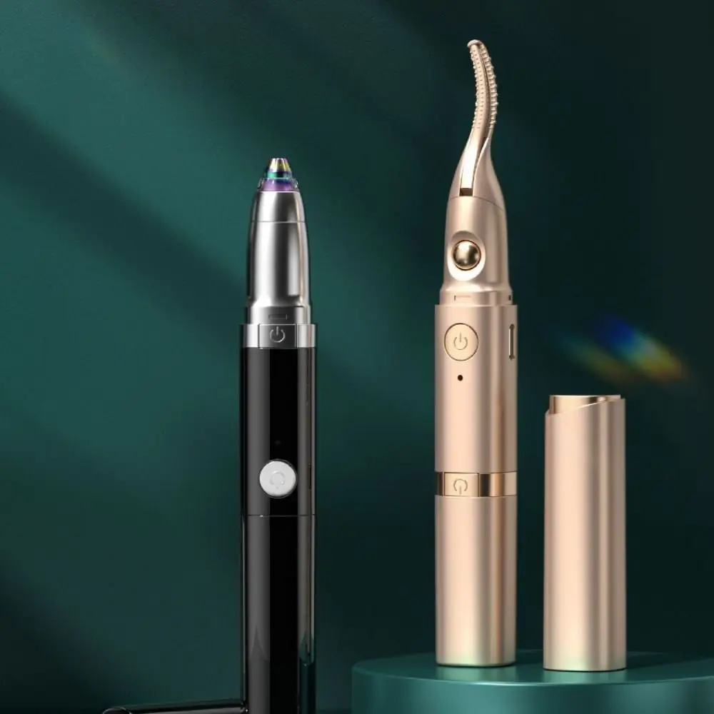 2 In 1 Electric Eyelash Curler Heated Two-Gear Temperature Adjustment Eyebrow Shaver Rechargeable Cordless