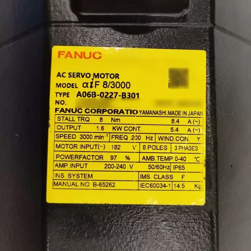 

A06B-0227-B301 Fanuc Servo Motor Tested Ok For CNC Machine A06B 0227 B301