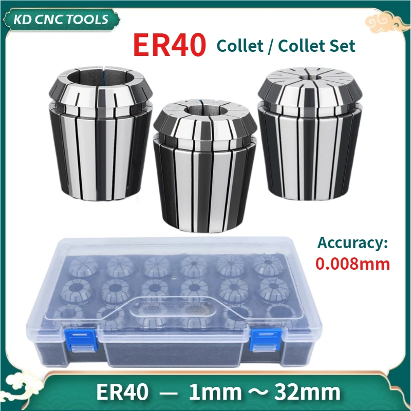 

KD CNC ER40 collet, ER40 ER chuck collet set made of 65Mn spring steel material Tool Holder bracket tool Collet