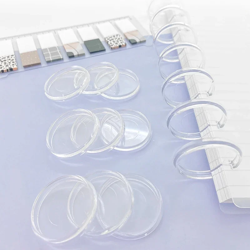 100pcs Super Clear Mushroom Planner Binding Discs Notebook Binder Rings Discs Binder Binding Ring Office School Supplies