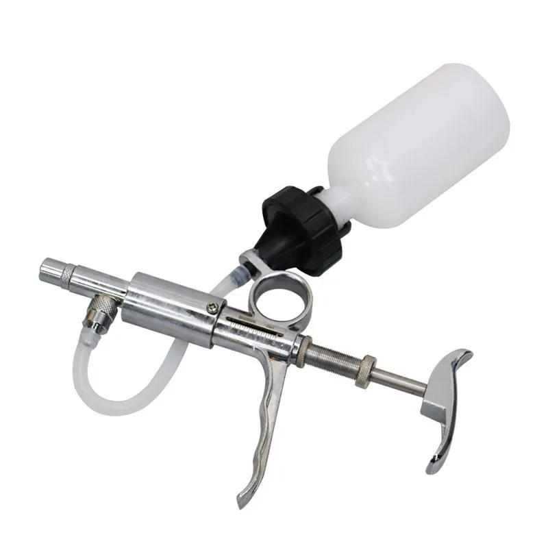 Stainless steel 5 ml adjustable automatic vaccine syringe continuous syringe for farm veterinary use