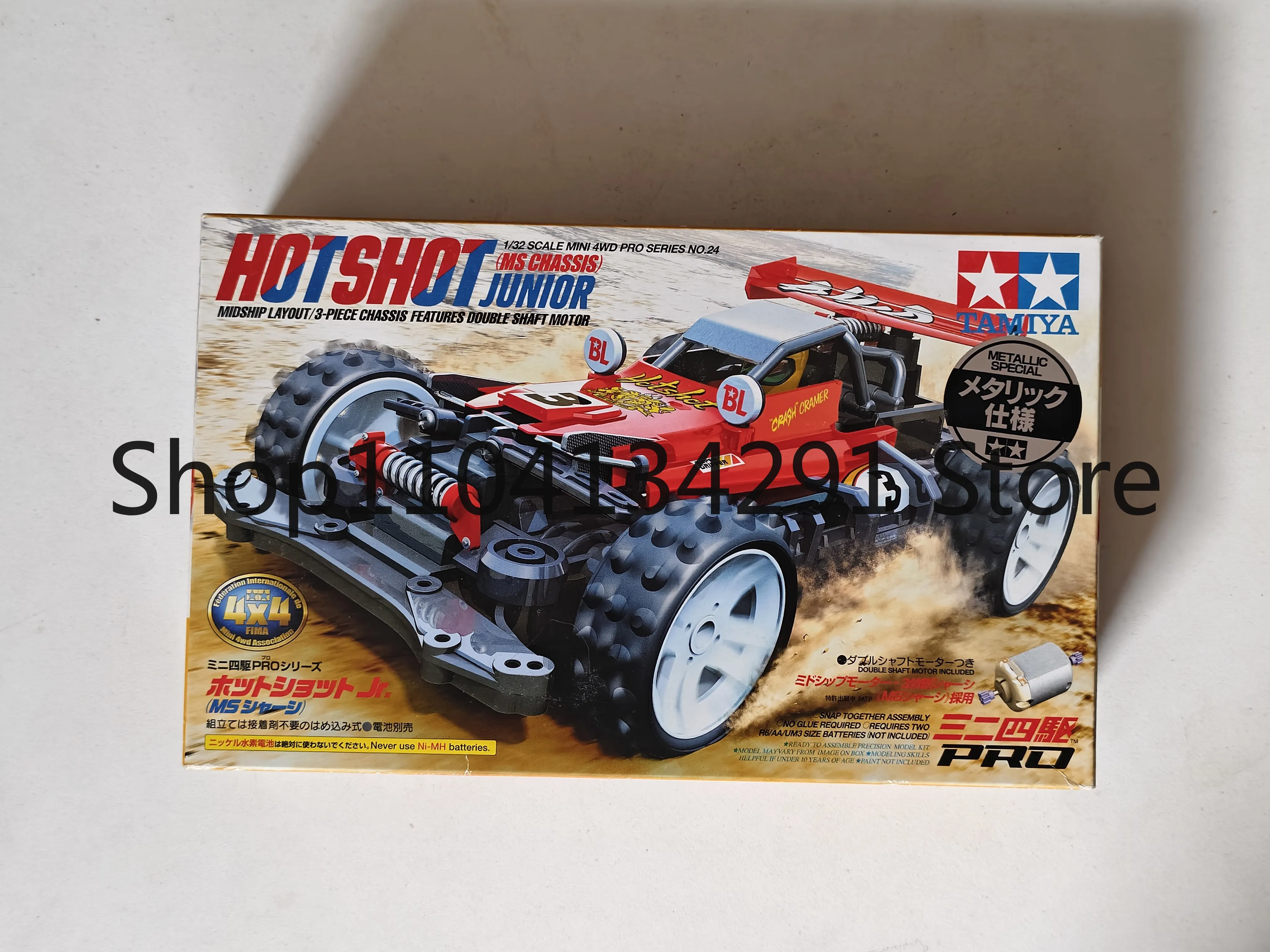 

Original Tamiya 4WD Car 18624,Chrome-Plated Red “Hot Shot” Model, MS Chassis, HOT SHOT, Event Exclusive, Toy, Model, Collectible