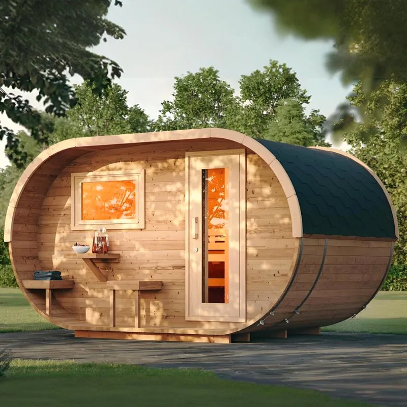 Smart Prefabricated 2-Person Wooden Wet Sauna Room for Garden Outdoor Double Wooden Wet Sauna With Dry Steam Health Benefits