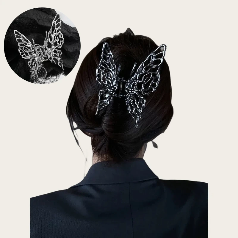 Metal Hair Claw Geometric Gothic Hair Clip Hairpin Butterfly Grab Clip Woman Girls Style Barrette Headdress Y2K Hair Accessories