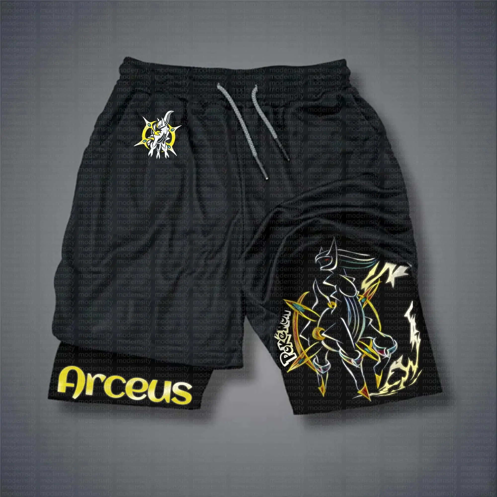 Pantalones cortos dobles de entrenamiento oficiales Pokémon 2025: ropa deportiva ligera y transpirable para hombres y mujeres entusiastas del anime