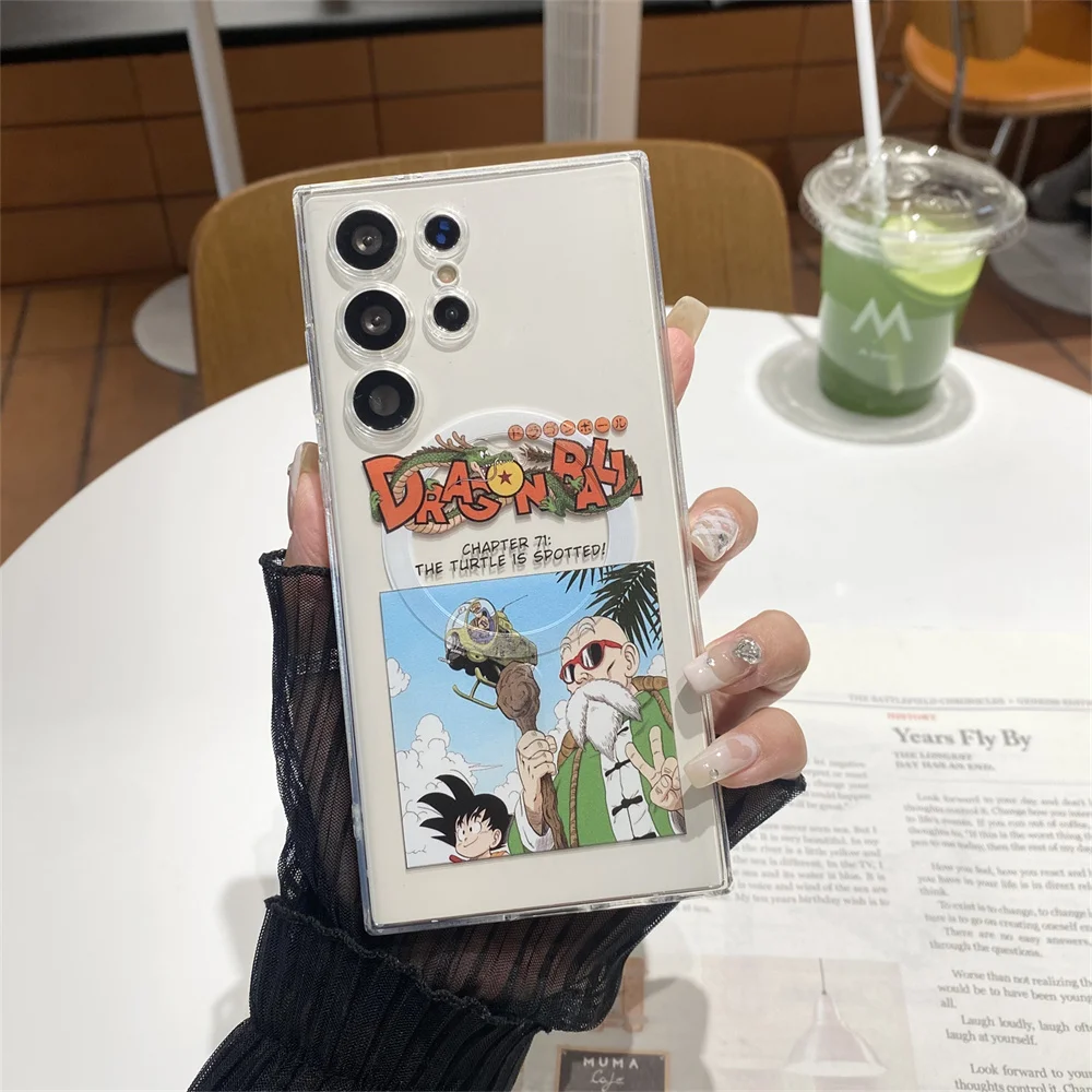 Anime Dragon Ball infanzia Goku Custodia magnetica per Samsung Galaxy S25 edge S24 Ultra S23 S22 Plus A35 A36 A55 A56 Cover morbida
