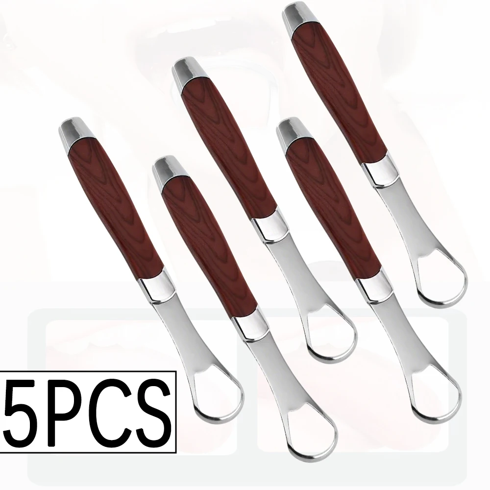 

Набор из 5 скребков для языка для свежего дыхания на весь день, натуральное средство от неприятного запаха изо рта, инструмент для гигиены полости рта и ухода за зубами