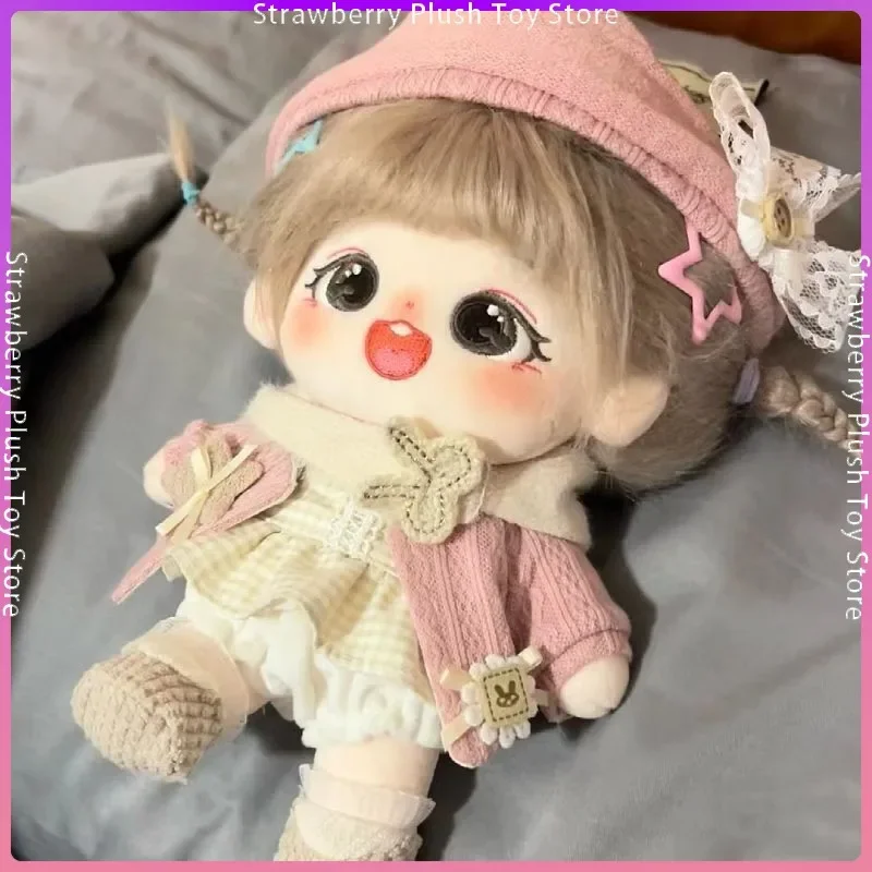 20cm Kawaii bawełniana lalka figurka laleczka bobas sukienka do samodzielnego wykonania Cospslay urocze pluszowe zabawki pluszowe pluszaki zabawki