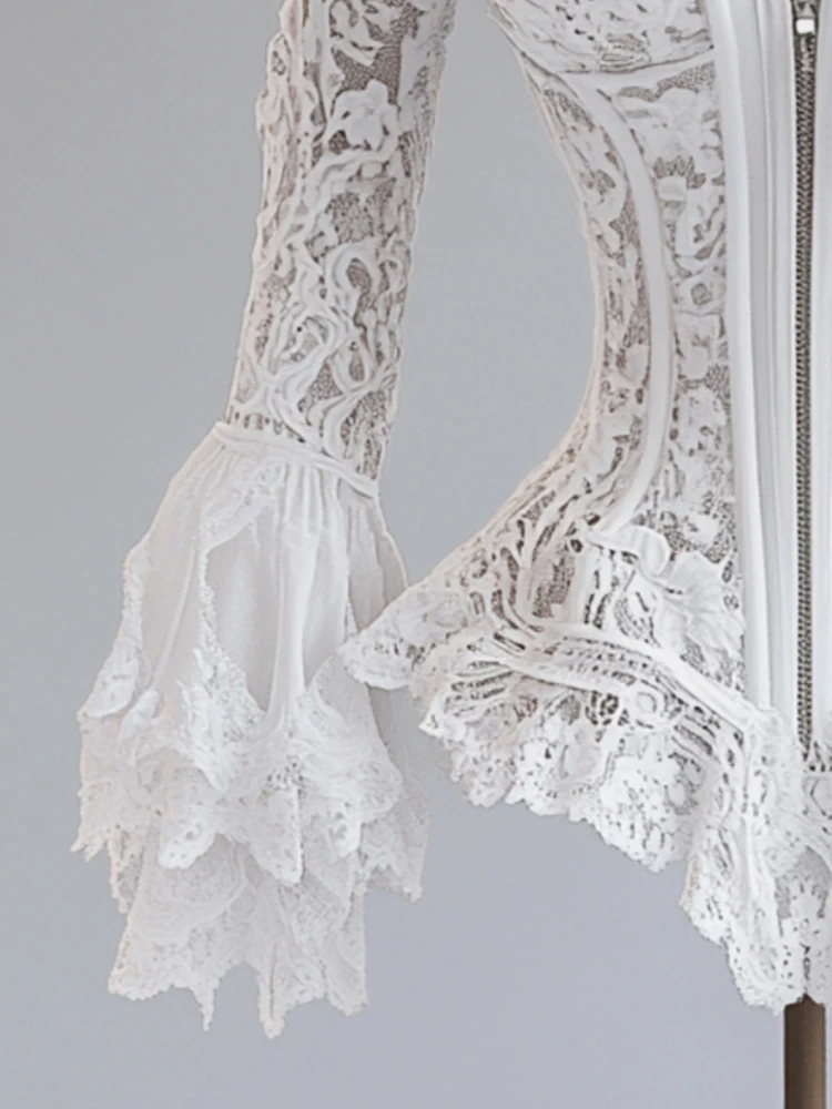 

French Corset Blouse Lace Ruffle Off Shoulder Zip Up Tube Tops Bustier Overbust Women Waist Slimming Strapless Tube Top