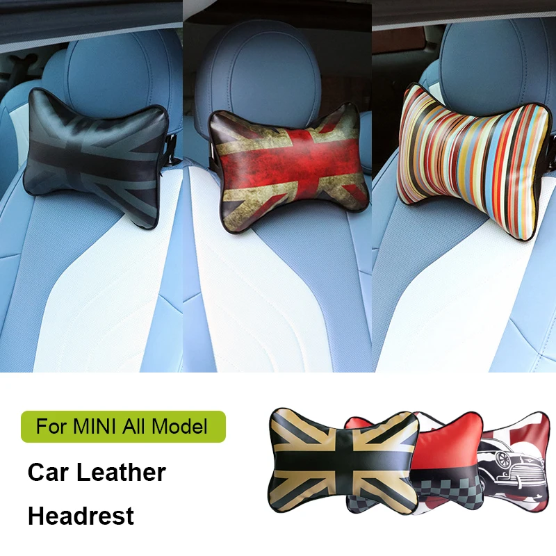 1Pcs Car Seat Headrest Auto Neck Pillow For MINI Cooper R50 R53 R55 R56 R60 R61 F54 F55 F56 F60 J01 EV Countryman U25 F65 F66