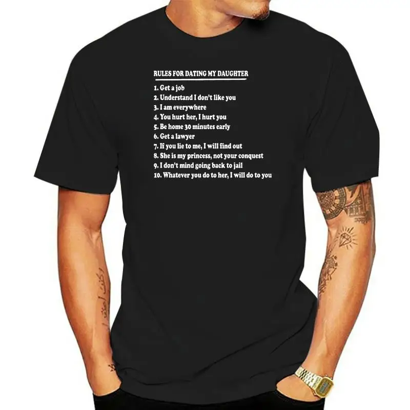 Gift for Father T shirt Rules for Dating My Daughter T shirt Tee Shirt ten rules