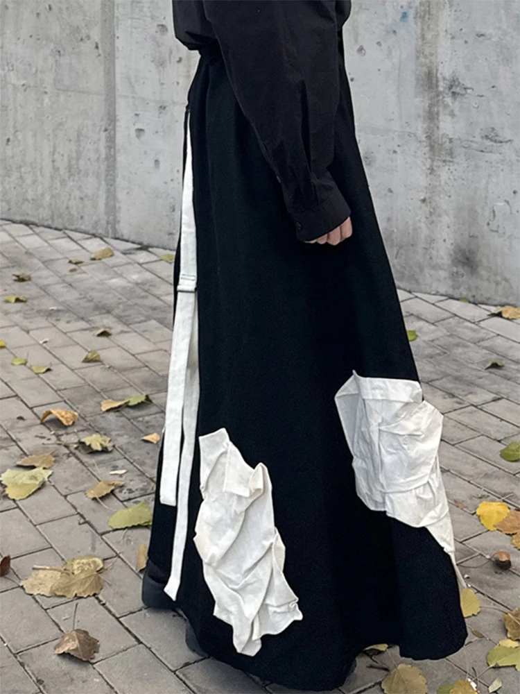 FANTASTION оригинальный дизайн, шикарные широкие брюки с с стереоскопическим вырезом и широкими штанинами унисекс, свободные повседневные брюки большого размера