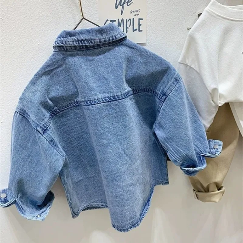 Boys Baby\'s Kids Blouse Jacket Outwear 2023 New Jean Spring Autumn Shirts Cotton Gift Plus Size Children\'s Clothing