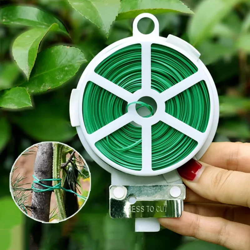 

1 Roll 100M/200M Multifunctional Plastic Steel Twist Tie Sturdy Reusable Garden Flower Plant Support Strap Tie Strapping Tape