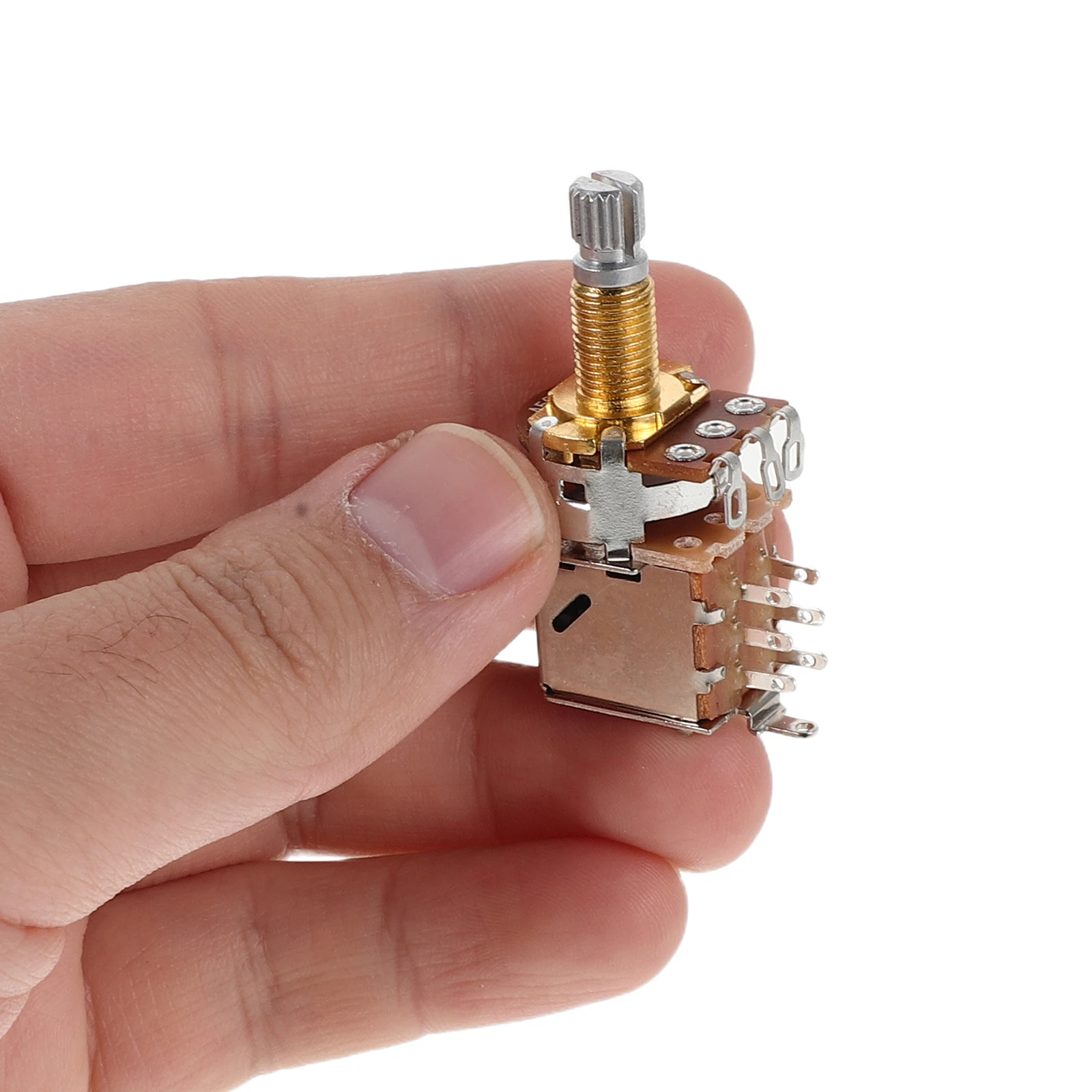 

2Pcs Low Noise Electric Guitar Parts Split Shaft Audio Taper Pots Long Knurled Shaft Volume Tone Tone Control Replacement