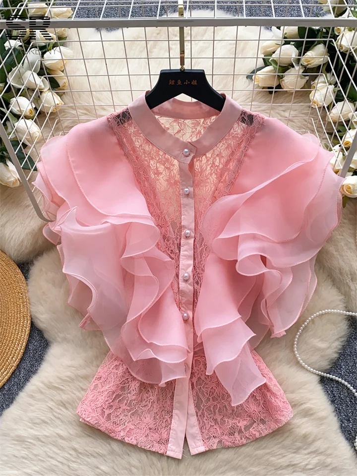 新品 Rene ❁ Spring Collection Frill Blouse AliExpress