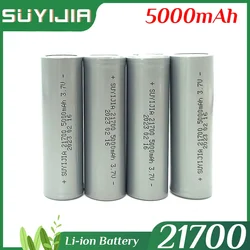 3.7V 5000mAh 21700 Battery Lithium Liion Rechargeable Batteries for Camera Flashlight Microphone Shaver Toy Power Bank E-tools