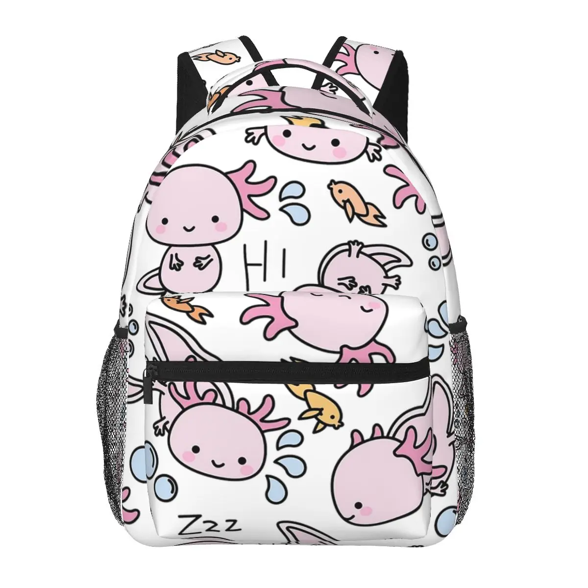 Swimmy Axolotls Backpacks Boys Girls Bookbag Children School Bags Cartoon Laptop Rucksack Shoulder Bag Large Capacity