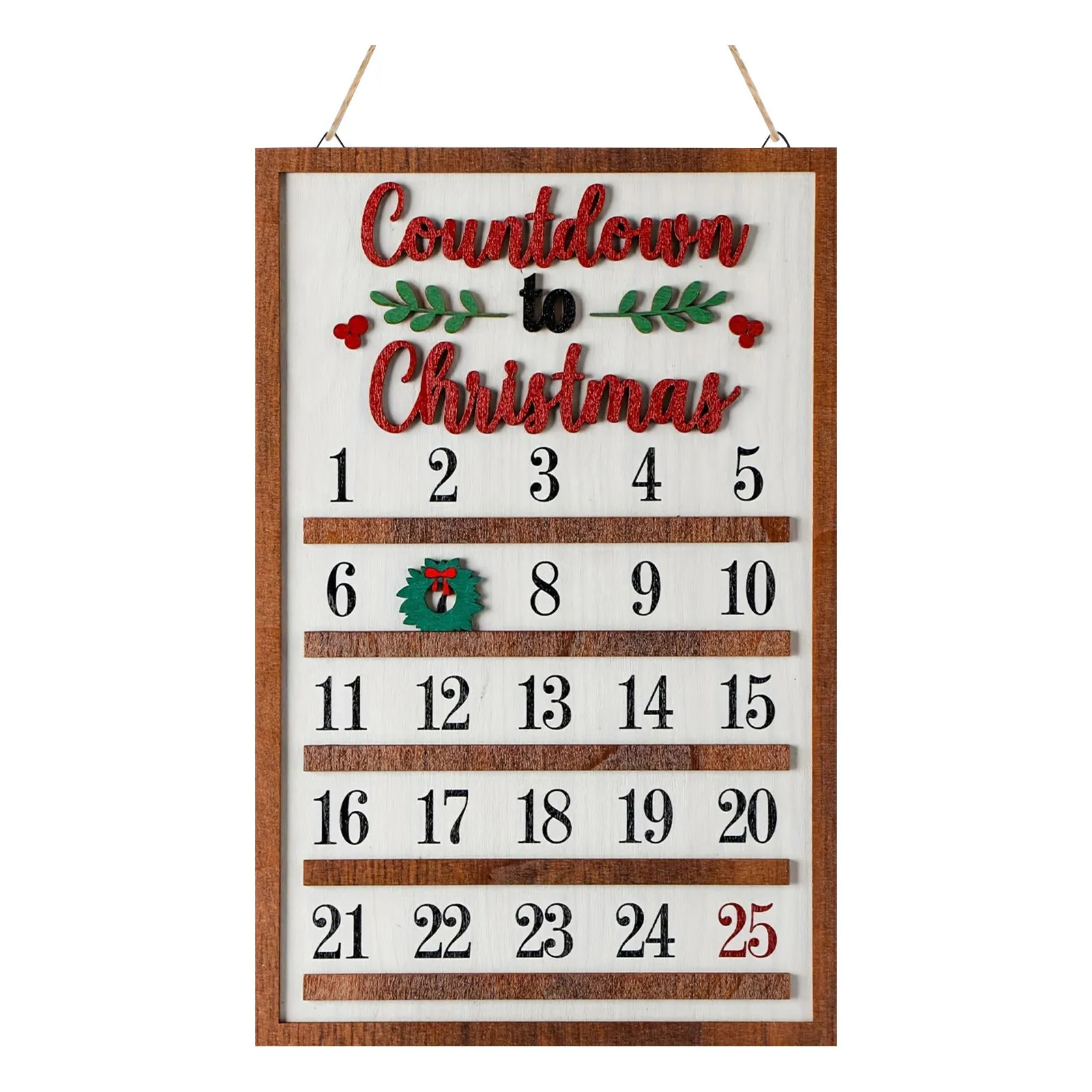 2024 Christmas Calendar Wooden Calendar Ornament Creative Calendar Tracking Board 25 Day Calendar Listing 2025