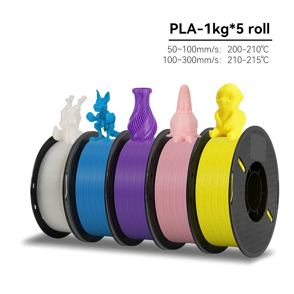 KEEPANG PLA/HS-PLA/PETG/Zijde PLA 3D Printer Filament 1.75mm Mix Kleur 5 Rolls Hoge snelheid PLA Afdrukken Materiaal voor Bambu Lab - afbeelding 1