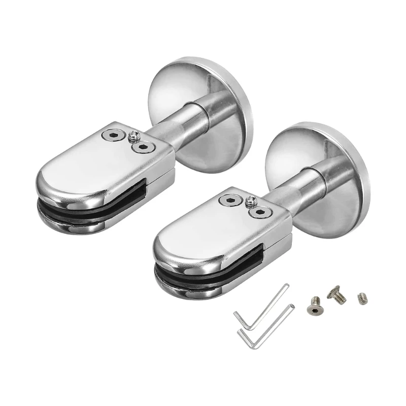 Conjunto 2 soportes sujeción vidrio Montajes acero inoxidable para sin marco piscina 8 soporte panel