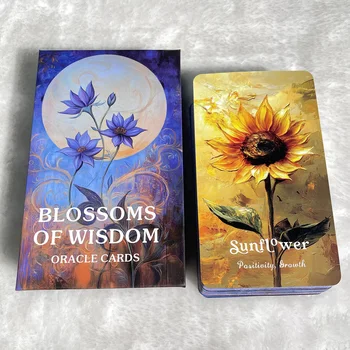 人生の花をテーマにしたタロットカード,12x7cm,英語のオラクル,オラクル,ボードゲーム,56パーツセット