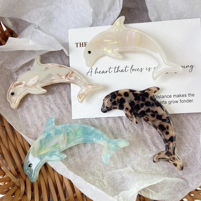 

Cartoon Dolphin Hair Clip Cute Acetate Hairpins Popular Marine Animal Hair Catches Kawaii Hair Accessories For Women Girls Gift