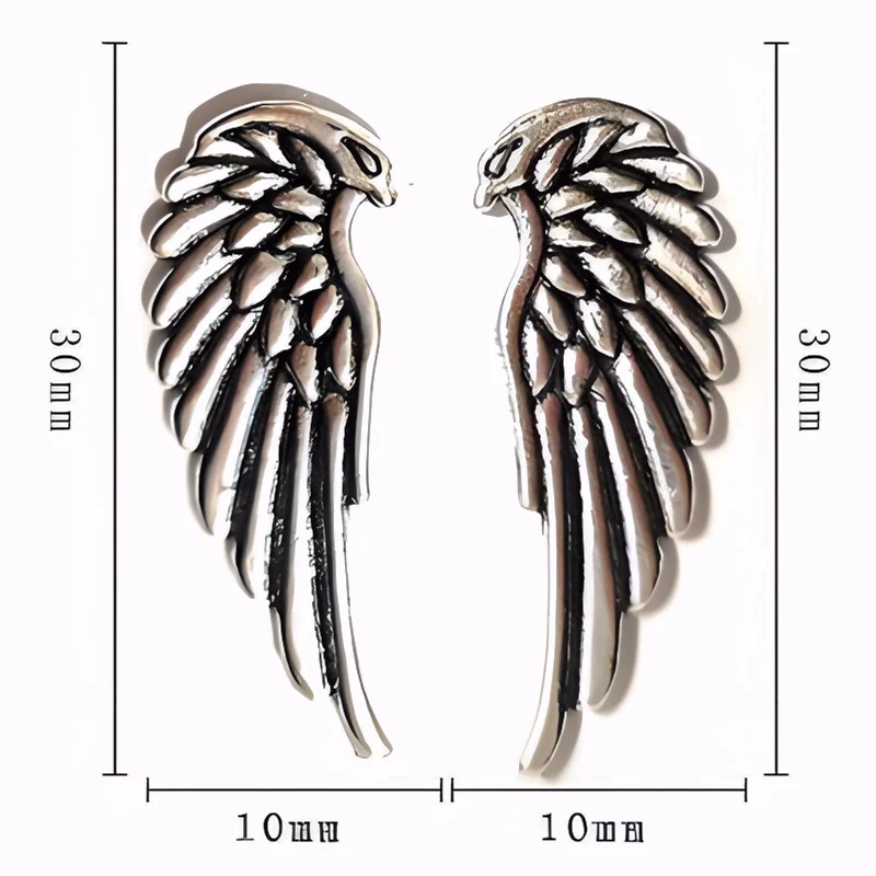 5 Pairs Alloy Feather Nail Art Charms Wings Accessories Parts Large Size Nails Decoration Supplies Material Manicure Design Tool
