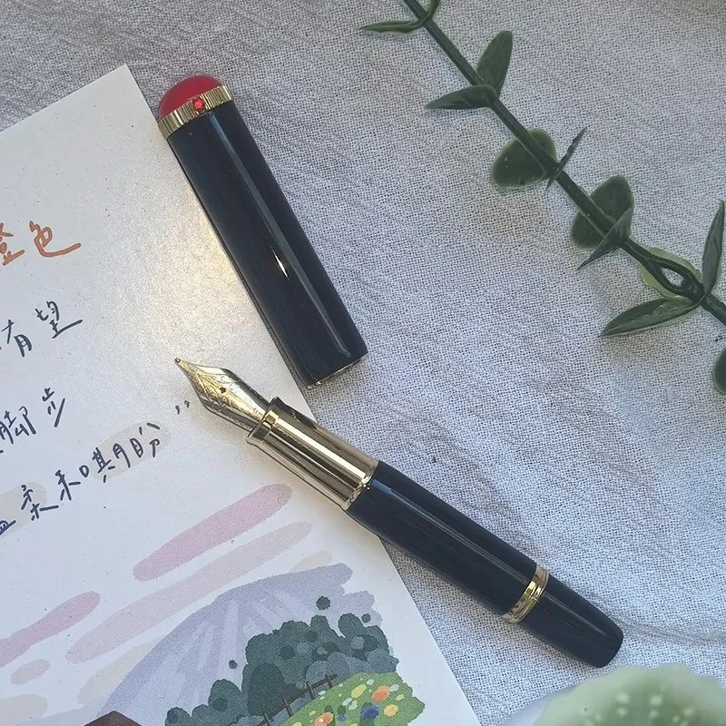 

Hoohill Pico Mini Pocket Series Metal Fountain Pen EF F M Nib Cute Design limited red/black ink pen for Business Student Gift