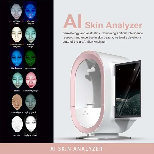 Analyseur complet de peau du visage 3D AI, haute définition, Machine de beauté, pigments anti-rides d'acné, analyseur de peau pour Salon