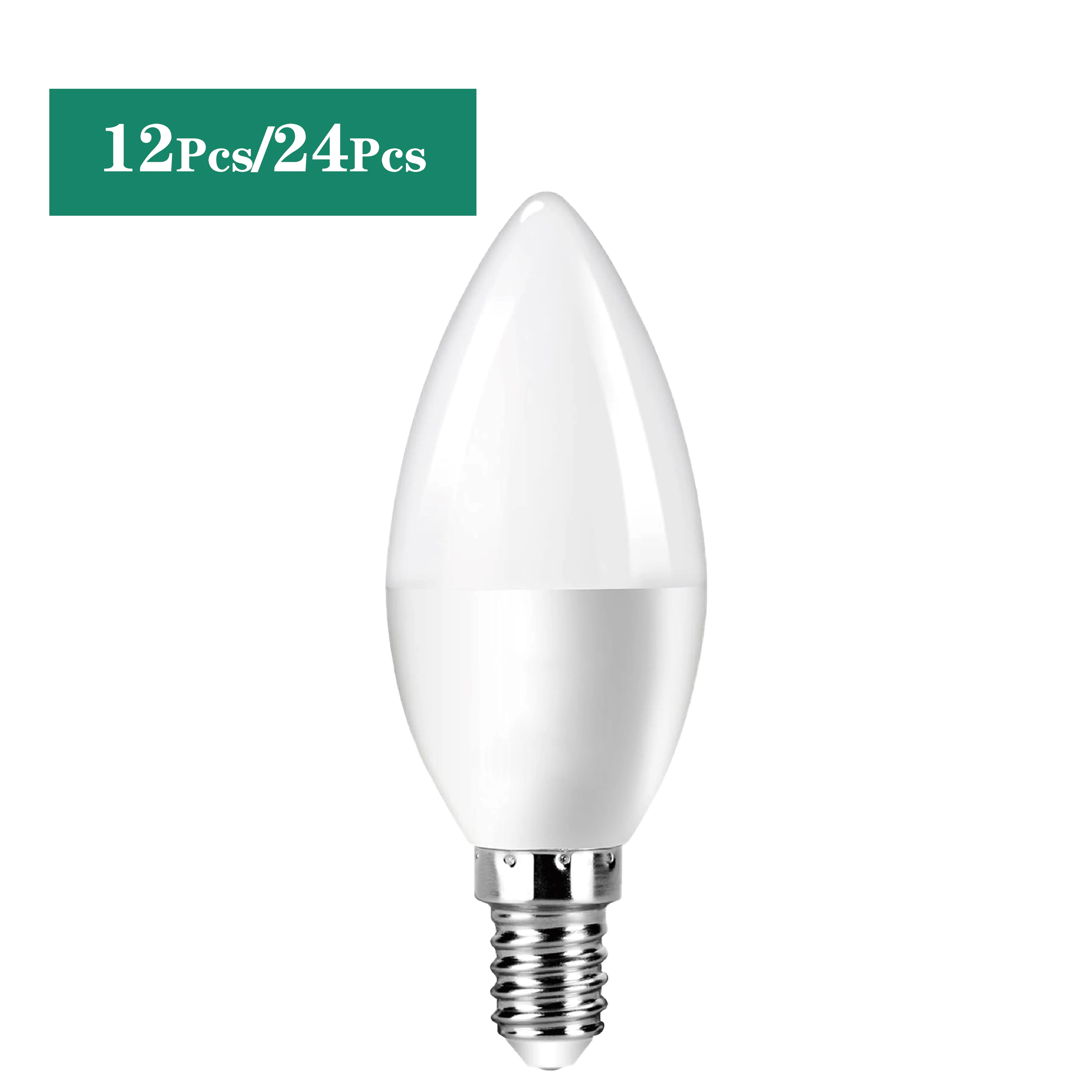 

12Pcs/24Pcs LED lamp C37 LED candle light bulb 5W E14 Bulb Base AC220-240V suitable for office study and home lighting