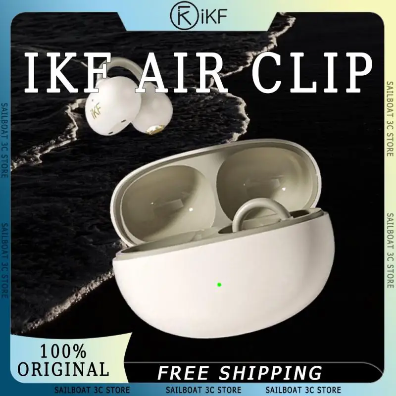 

IKF Air Clip Wireless Earphones With Mic Bone Conduction ENC Noise Reduction C-bridge Hanging Ear Custom Bluetooth Earphones