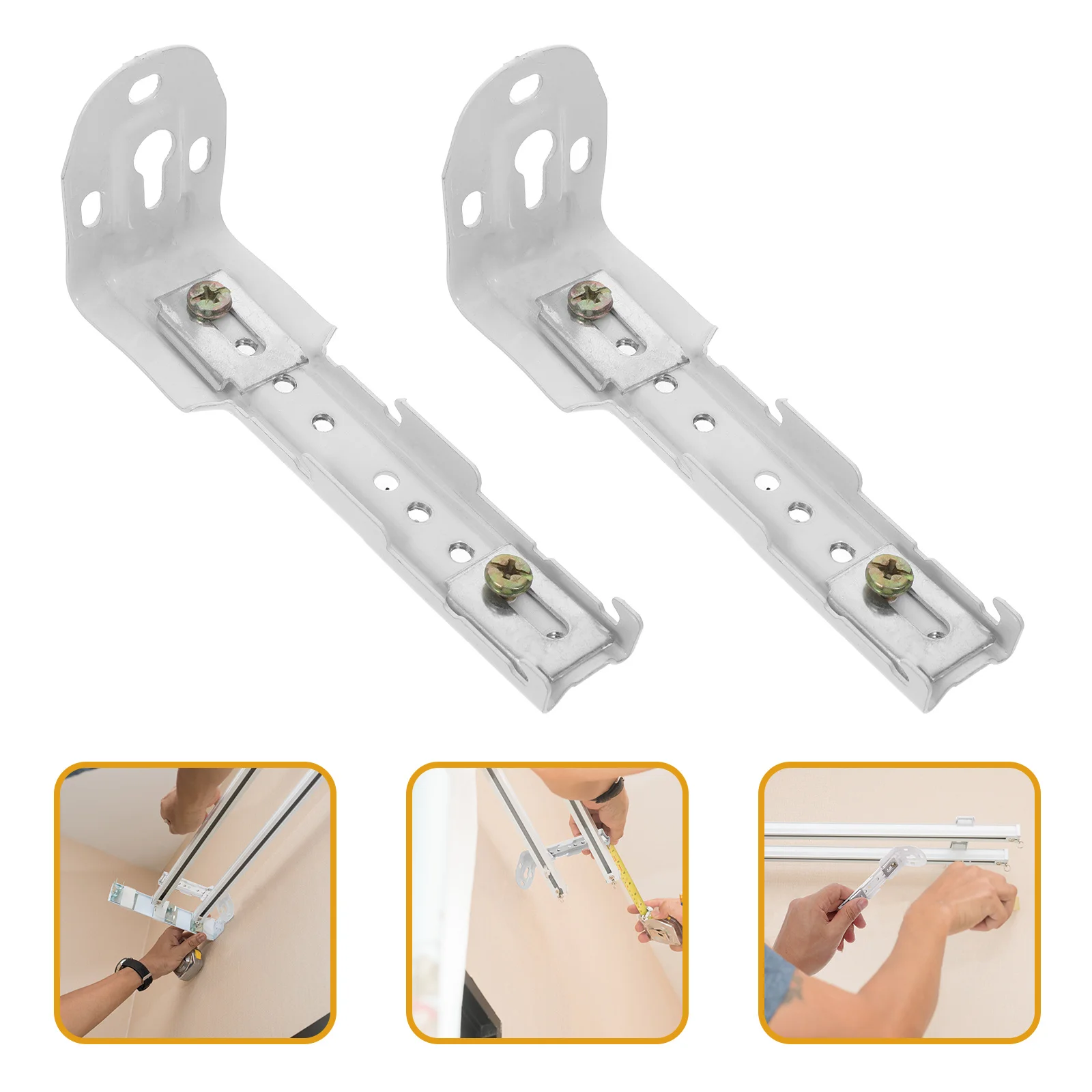

2Pcs Double Curtain Track Ceiling Mount Heavy Duty Accessories for Various Curtain Styles Window Blind Repair Parts