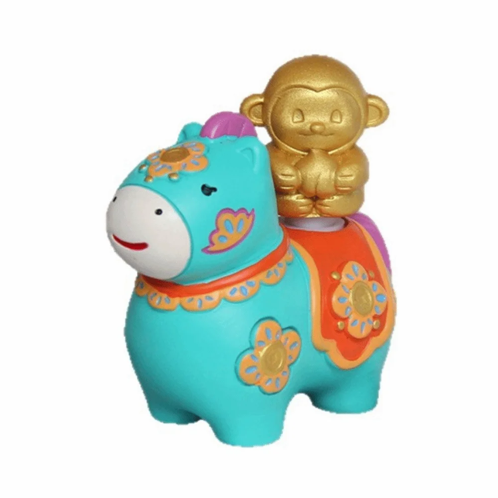 

Cartoon Zodiac Horse Ornaments Rotatable Year of The Horse Resin Cartoon Horse Statue Handcrafted Horse Mascot