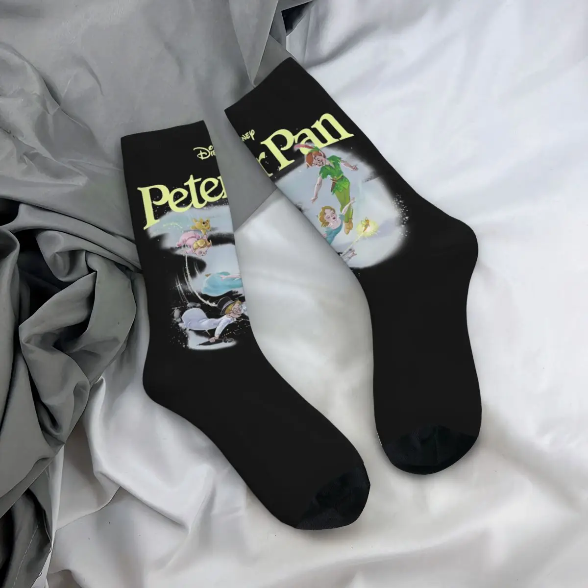 New Male Men Socks Casual Peter Pan Flying Logo Sock Polyester Sport Women\'s Stockings Spring Summer Autumn Winter