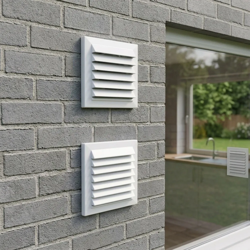 Wall‑Mounted Fresh‑Air Ventilator, Pressure Air Outlet With Rainproof Louver Shutter, Efficient Ventilation Device