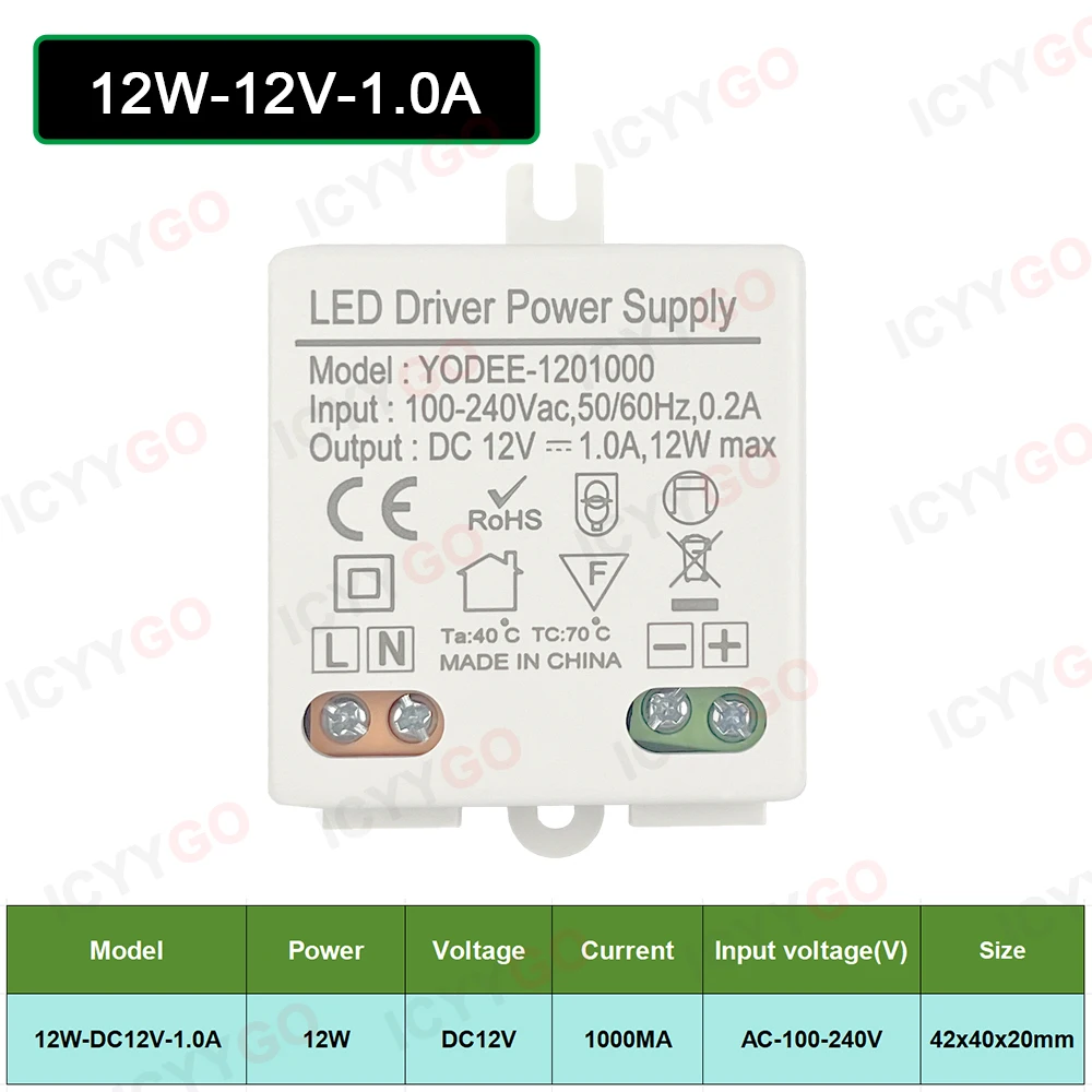 DC5V 12V 24V Lighting Transformers 3W 6W 10W 12W 24W 36W 60W LED Power Drivers 500ma 1000ma 2A 3A 5A Suitable For LED Strips image 3