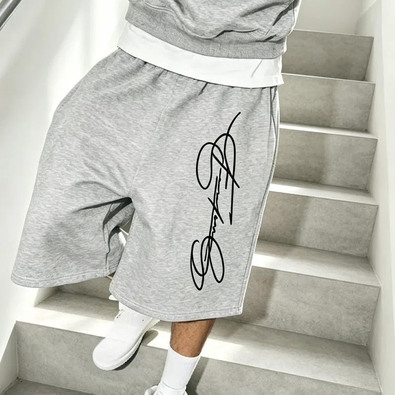 American Street Trend Casual Shorts for Men and Women Street Style Sports Wide Leg Straight Shorts Retro Street Style