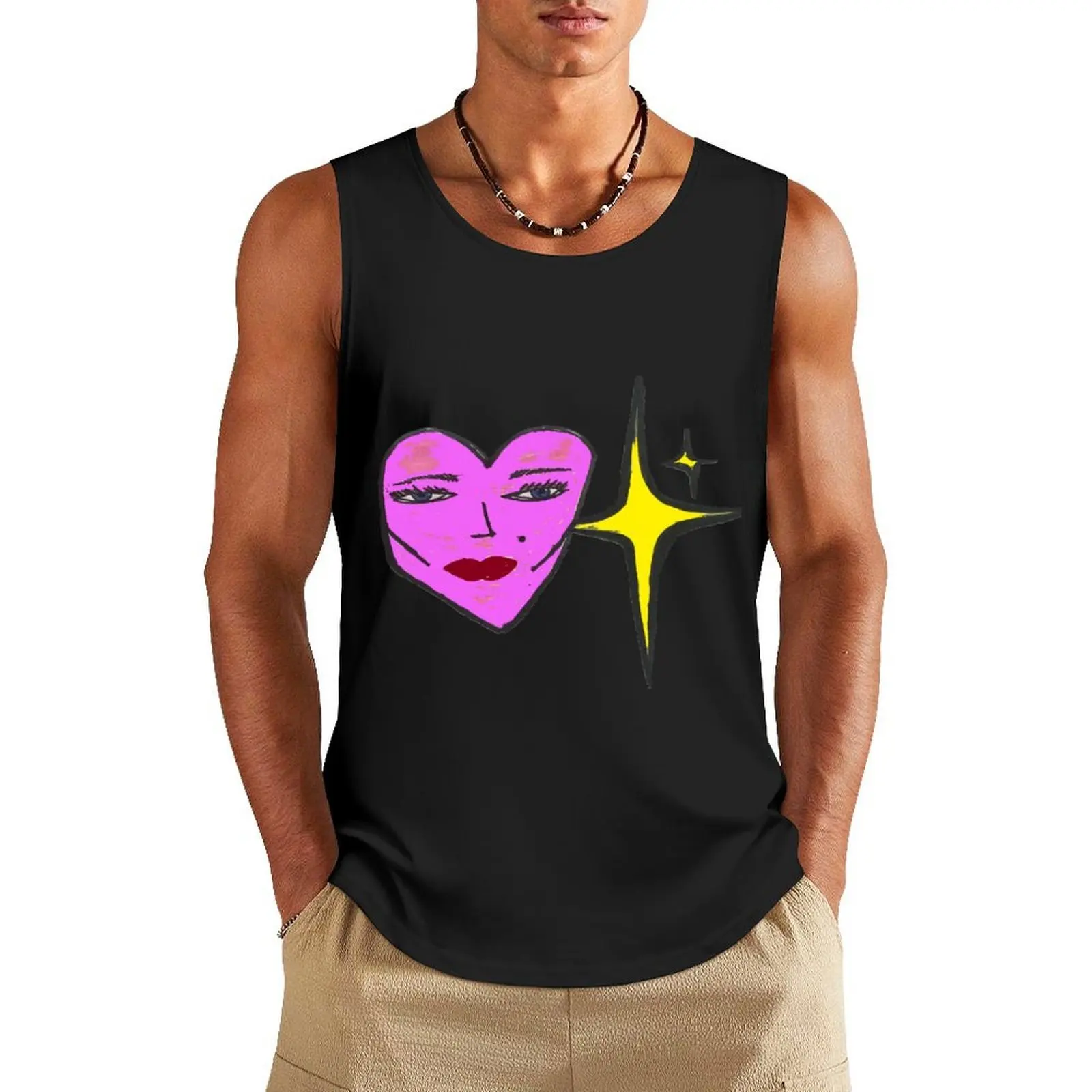 

HEART GLOW Tank Top футболка мужская лето 2025 летняя одежда для мужчин