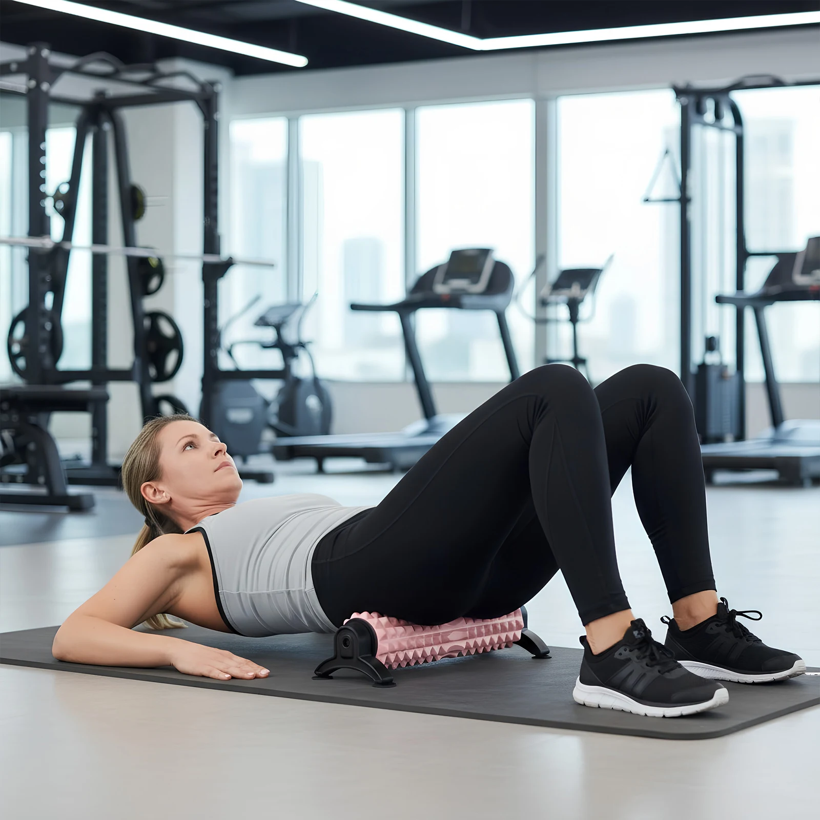 21 Inch Deep Tissue Foam Roller with Stand