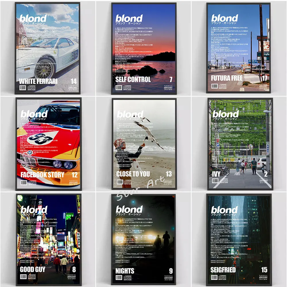 Motivational Abstract Blond Frank White Sport Car Poster Print Canvas Painting Wall Art for Living Room Home Decor