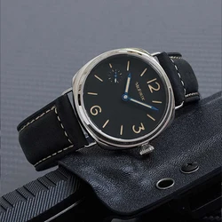Sandwich Dial Watch 44mm ST3600 Hand Winding Mechanical Sapphire Crystal 10Bar Military Retro Wristwatch Men heren horloge