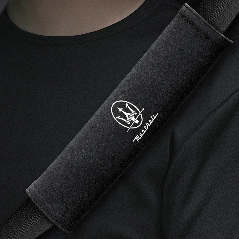 Protector de Cinturón de Seguridad para Coche, Almohadilla para Hombro con Emblema Maserati, para Levante, Ghibli, Gran Turismo, Quattroporte, Gransport, GT, GC, Cinquettroporte