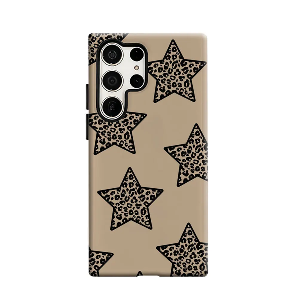 CaseLumi Phone Case For Samsung Galaxy S25 S24 S23 Ultra Plus HD Hard Leopard Star Double Layer Cover Film Shell