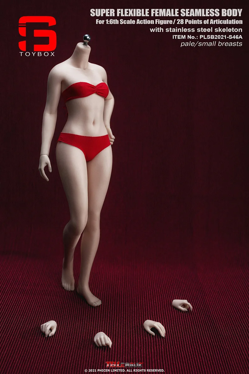 TBLeague PLSB2021-S46/S47 1/6 cuerpo de pecho pequeño pálido/bronce sin costuras femenino para modelo de figura de acción de soldado de 12"